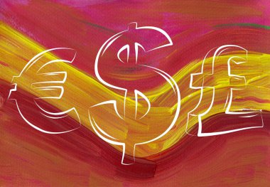 Dolar euro Lirası simgesi illüstrasyon tasarım