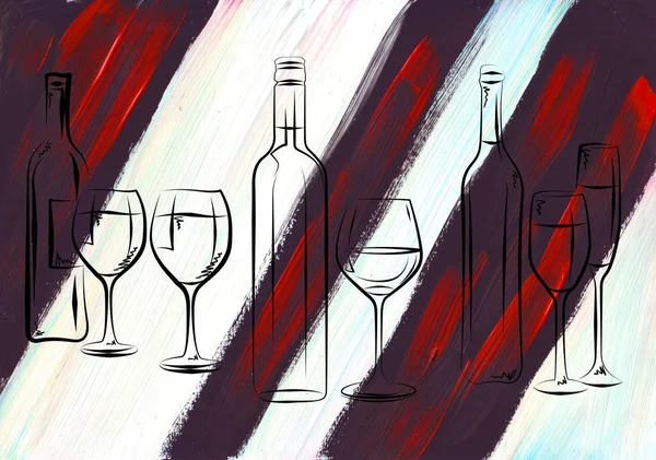 Wine art illustration design iconic