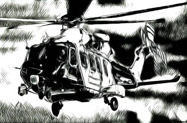 Askeri helikopter sanat tasarlamak