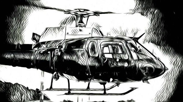 Wojskowy Helikopter Sztuki Projektowania Ilustracja — Zdjęcie stockowe