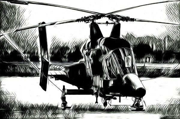 Illustration Conception Hélicoptère Militaire — Photo