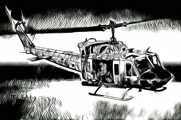 Helicóptero Militar Ilustración Diseño Arte — Foto de Stock