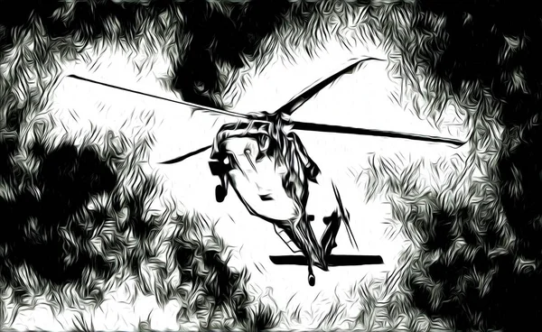 Ilustração Design Arte Helicóptero Militar — Fotografia de Stock