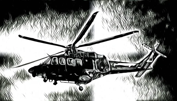 Helicóptero Militar Ilustración Diseño Arte —  Fotos de Stock