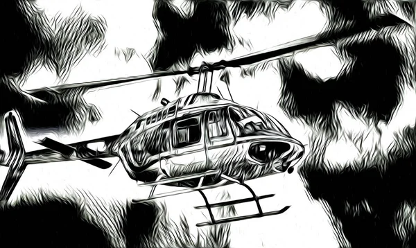 軍用ヘリコプター アート デザイン イラスト — ストック写真