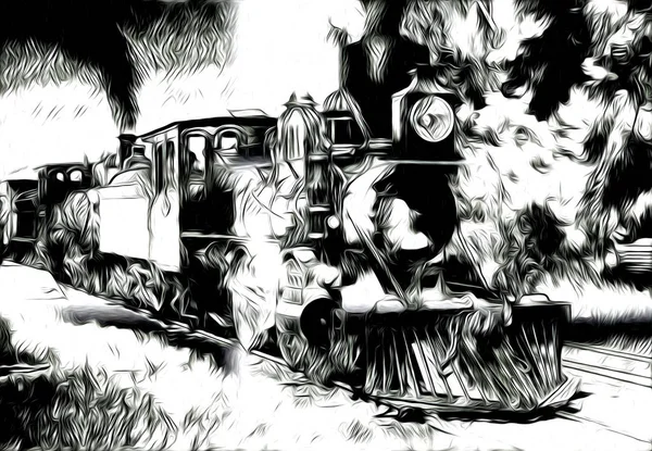 Alte Dampflokomotive Retro Oldtimer — Stockfoto