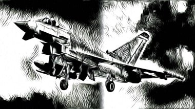 Askeri uçak hız sanat tasarım