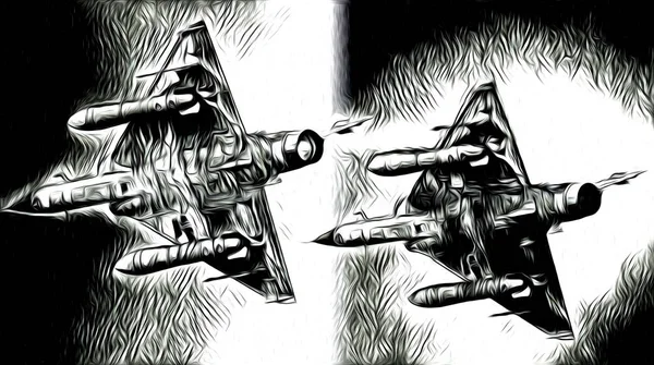 Дизайн Швидкісного Мистецтва Військового Літака — стокове фото