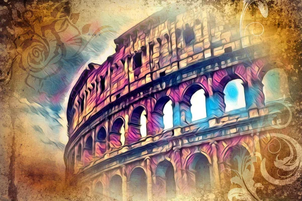 Rom Italien Art Illustration — Stockfoto