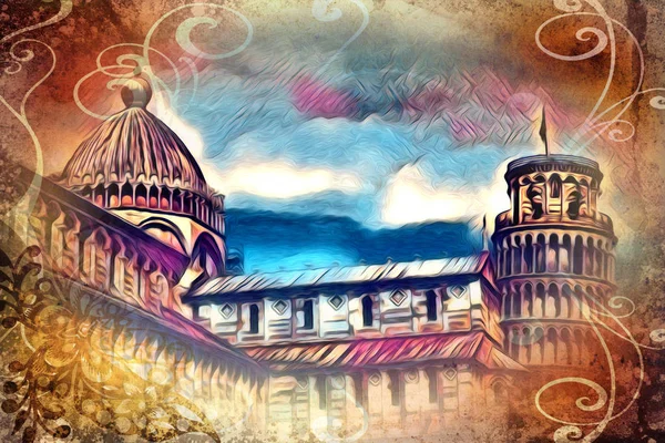 Pisa Festés Illusztráció — Stock Fotó