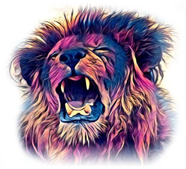 Aslan sanat çizim çizim