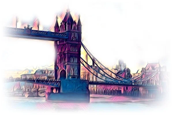 Londen Kunst Ontwerp Illustratie — Stockfoto