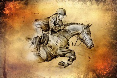 serbest el at baş sanat illüstrasyon