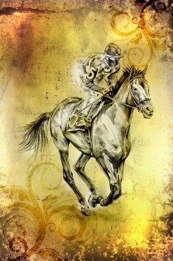 serbest el at baş sanat illüstrasyon