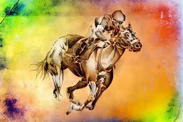 Ilustración Arte Cabeza Caballo Mano Alzada —  Fotos de Stock