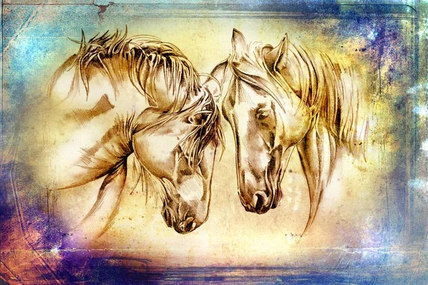 Freihand Pferdekopf Art Illustration — Stockfoto