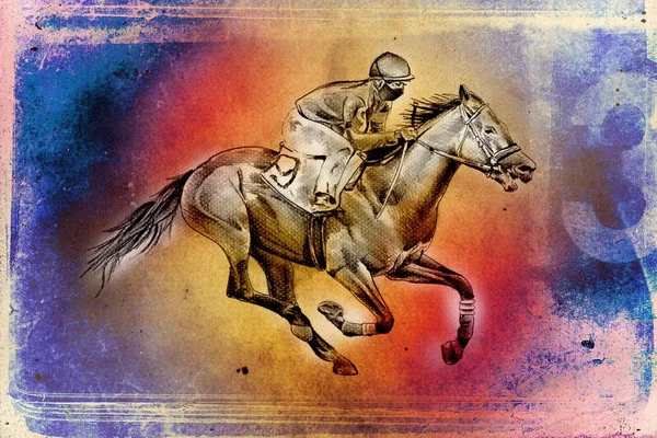 Mano Libera Cavallo Testa Arte Illustrazione — Foto Stock