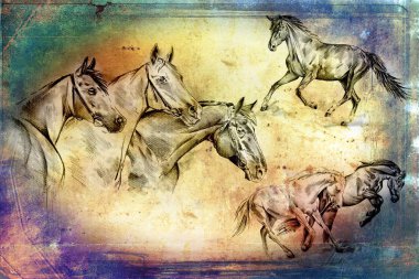 serbest el at baş sanat illüstrasyon