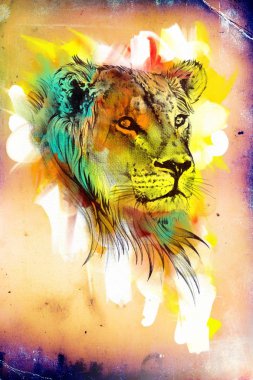 Aslan sanat çizim çizim