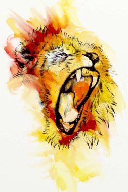Aslan sanat çizim çizim