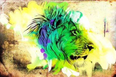 Aslan sanat çizim çizim