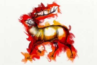 Antik geyik sanatı el yapımı.