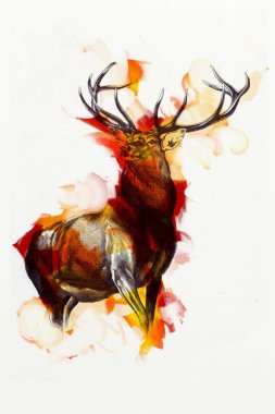 Antik geyik sanatı el yapımı.