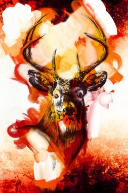 Antik geyik sanatı el yapımı.