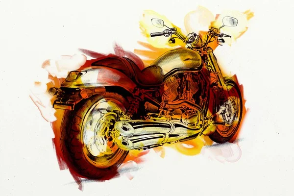 Motor cycle llustration color isolated art