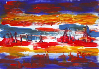 Soyut boyama doku büyük renkler