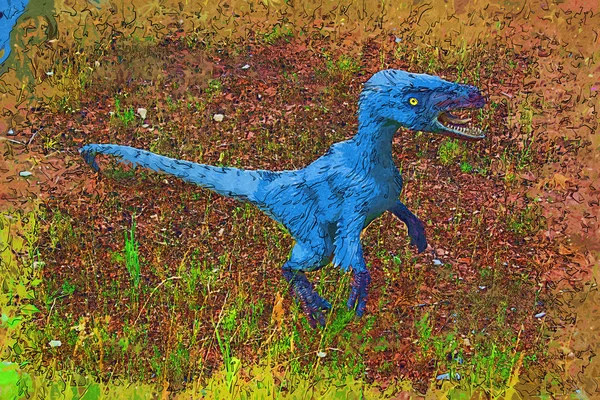 恐龙艺术插图绘画 — 图库照片