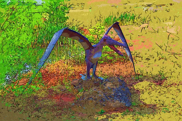 Dinosaurio Arte Ilustración Pintura — Foto de Stock