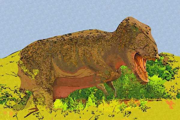 Dinosaur Kunst Illustratie Schilderij — Stockfoto