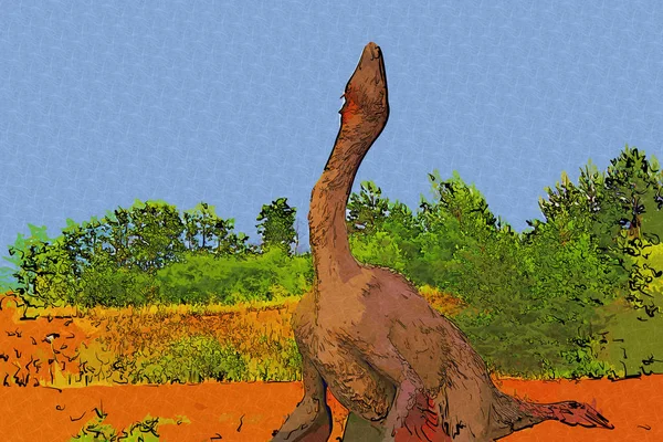 Dinoszaurusz Művészeti Illusztráció Festés — Stock Fotó