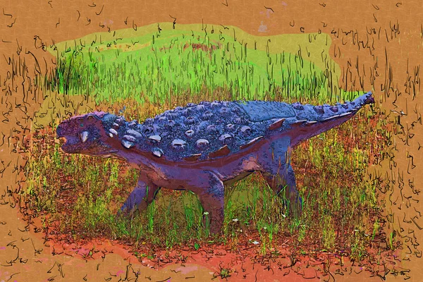 Dinossauro Arte Ilustração Pintura — Fotografia de Stock