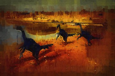 Dinozor sanatı illüstrasyon boyama