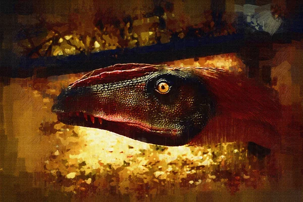 Sztuka Dinozaurów Malarstwo Ilustracja — Zdjęcie stockowe