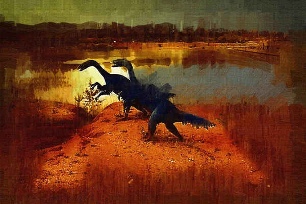 Dinossauro Arte Ilustração Pintura — Fotografia de Stock