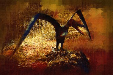 Dinozor sanatı illüstrasyon boyama