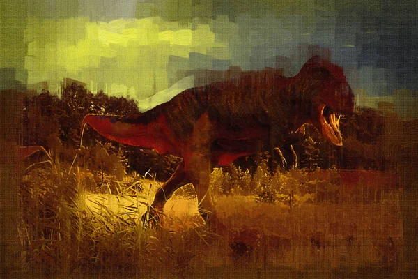 Dinossauro Arte Ilustração Pintura — Fotografia de Stock