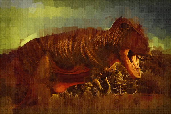 Мистецтво Динозаврів Ілюстрація Живопису — стокове фото
