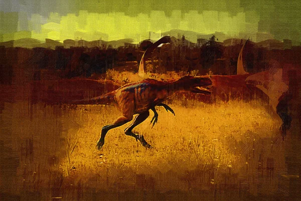 Dinosauro Arte Illustrazione Pittura — Foto Stock