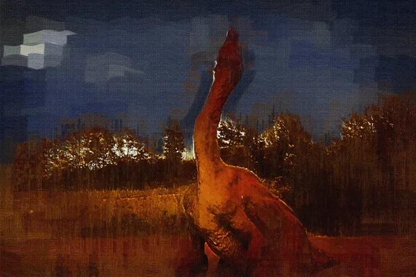 Dinossauro Arte Ilustração Pintura — Fotografia de Stock