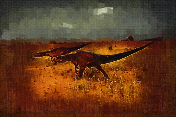 Dinosaur Kunst Illustratie Schilderij — Stockfoto