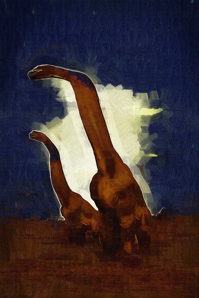 Dinosaur Art Illustration Painting — Stock Photo, Image