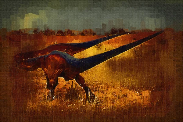 Dinoszaurusz Művészeti Illusztráció Festés — Stock Fotó