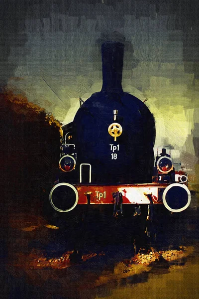 Old Steam Locomotive Engine Retro Vintage — Stock Photo, Image