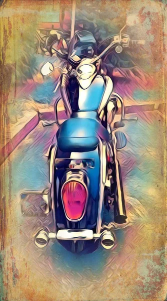 Motor cycle llustration color isolated art