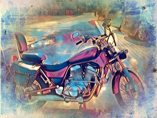 Motor Cycle Llustration Color Isolated Art — Stock Photo, Image
