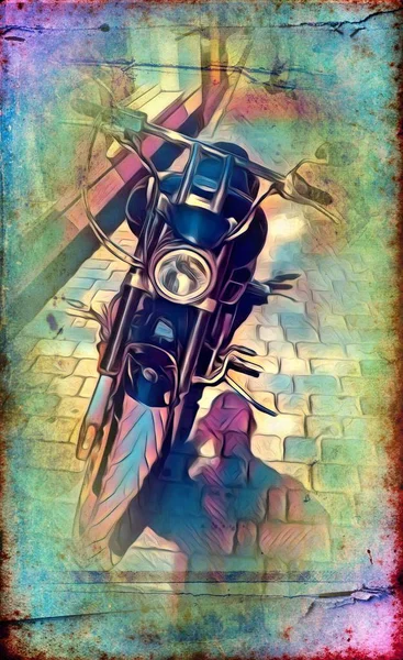 Motor Cyclus Llustration Kleur Geïsoleerde Kunst — Stockfoto